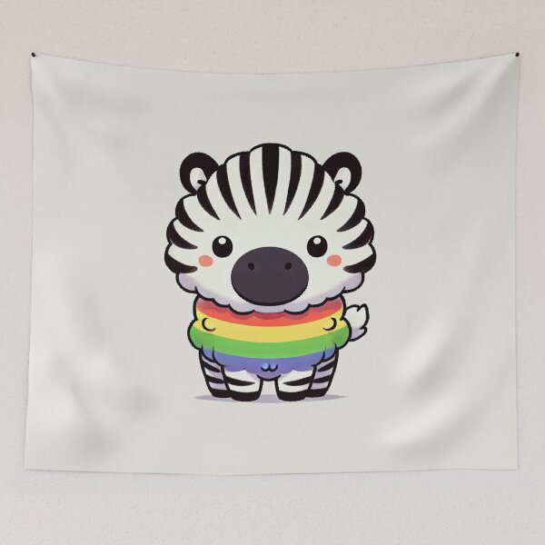 Item preview, Cute Zebra with a Colorful Rainbow Belly designed and sold by Blink Art Studio.