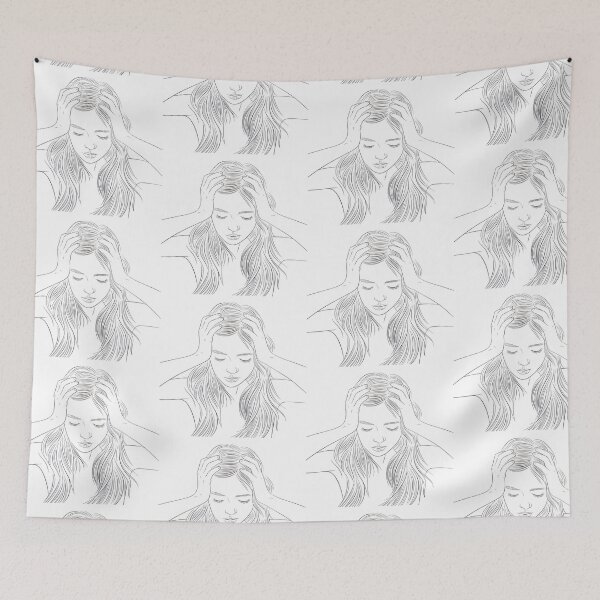 Item preview, Girl with long hair artistic linedrawing designed and sold by Newhyperion.