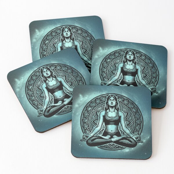 Artikelvorschau, Galaktische Ruhe und Zentrierung Meditation Yoga Blue Galaxy entworfen und verkauft von WildWoodlandWitch.