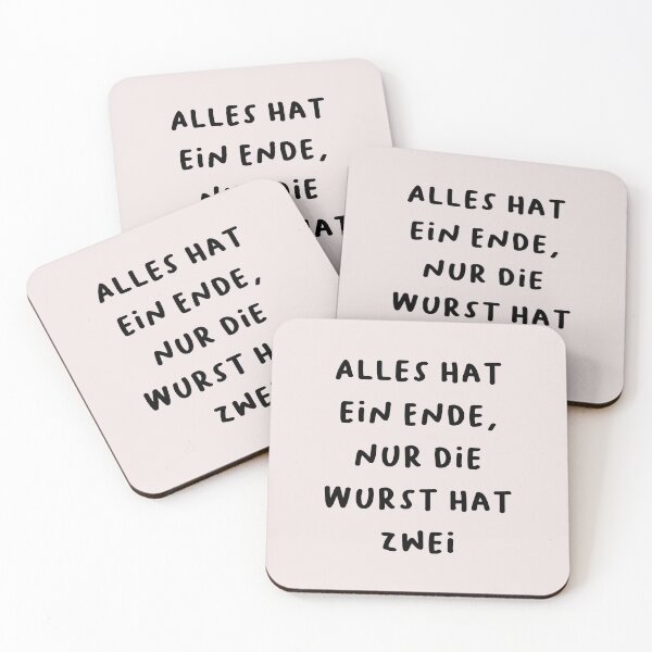 Item preview, "Alles hat ein Ende, nur die Wurst hat zwei." | German Phrases | Minimalist Design designed and sold by RM-Journey.