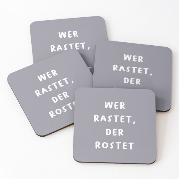 Item preview, "Wer rastet, der rostet." (Who rests, rusts.) | German Phrases | Minimalist Design designed and sold by RM-Journey.