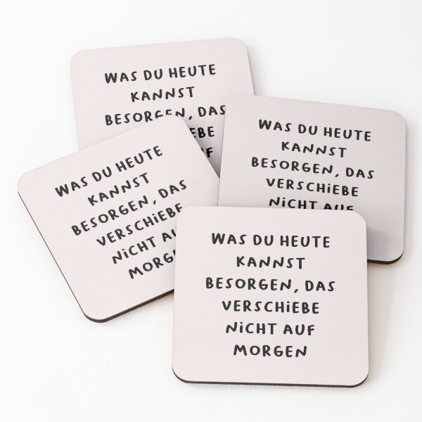 Item preview, "Was du heute kannst besorgen, das verschiebe nicht auf morgen." (What you can do today, do not postpone until tomorrow.) | German Phrases | Minimalist Design designed and sold by RM-Journey.