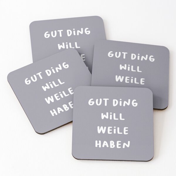 Artikelvorschau, „Gut Ding wird eine Weile haben.“ (Gute Dinge brauchen Zeit.) | Deutsche Phrasen | Minimalistisches Design entworfen und verkauft von RM-Journey.