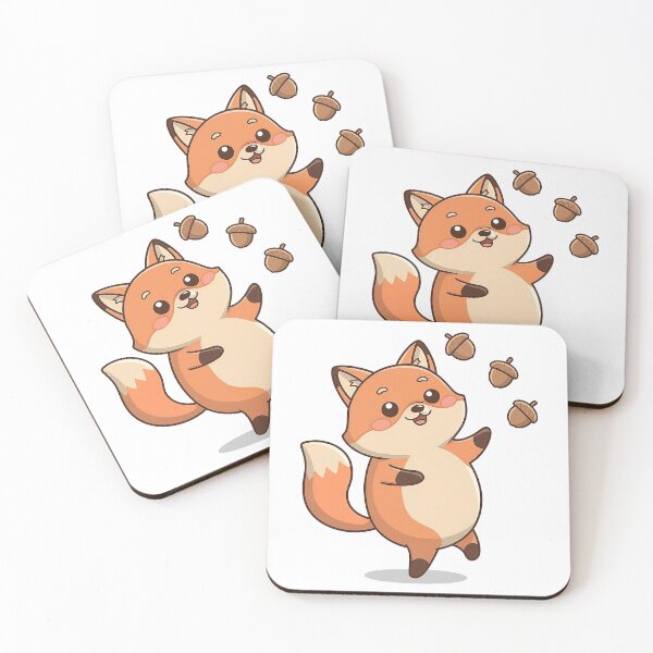 Item preview, Cute Fluffy Fox Juggling Nuts designed and sold by RetroPrism.