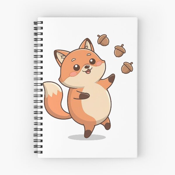 Item preview, Cute Fluffy Fox Juggling Nuts designed and sold by RetroPrism.