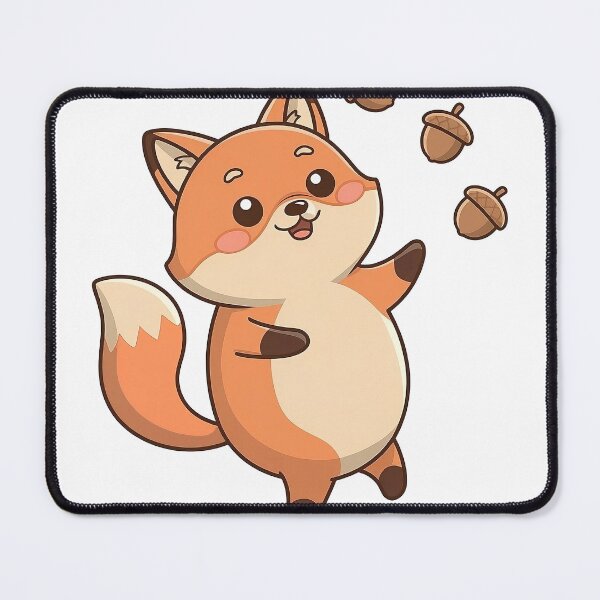 Item preview, Cute Fluffy Fox Juggling Nuts designed and sold by RetroPrism.