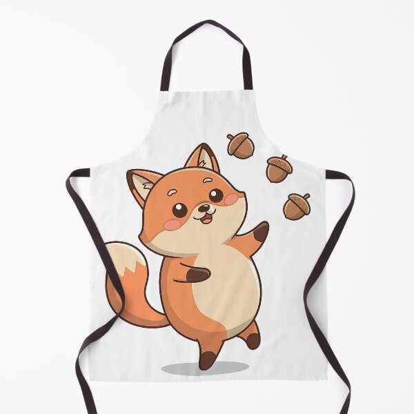 Item preview, Cute Fluffy Fox Juggling Nuts designed and sold by RetroPrism.
