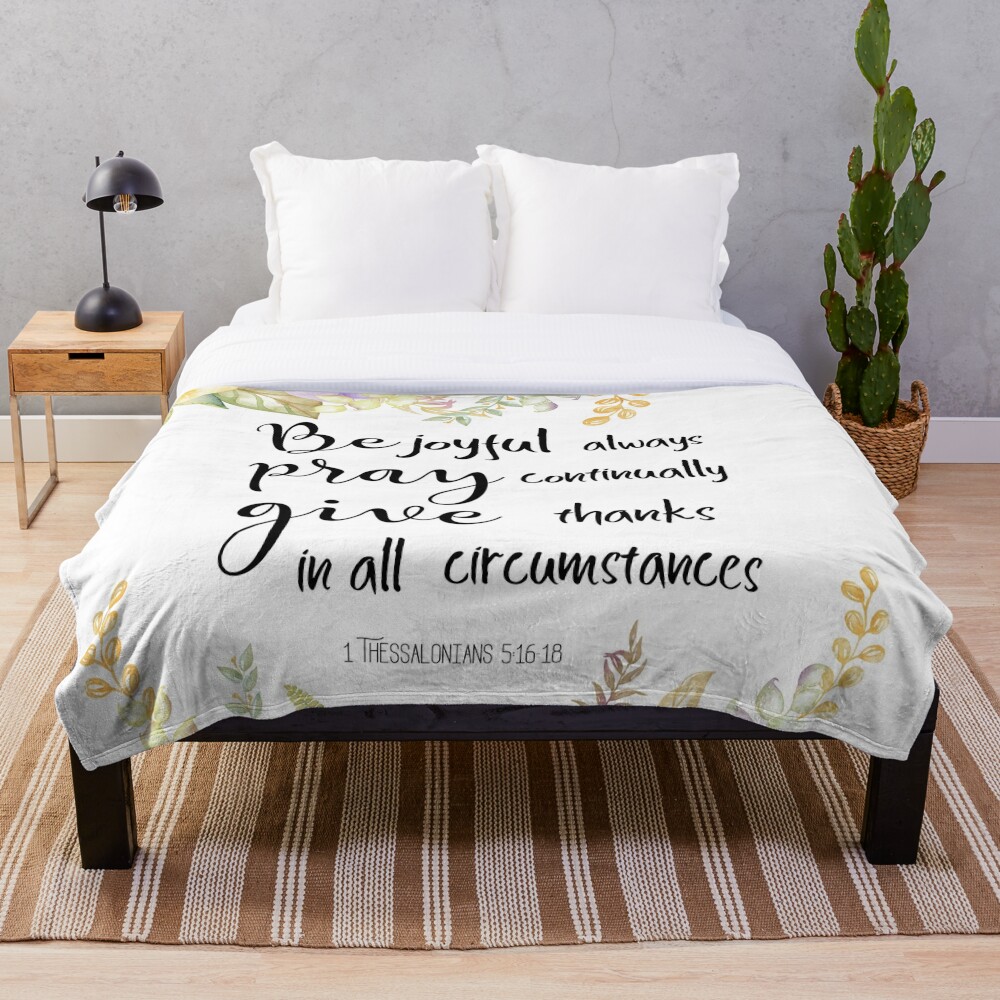 Tentures Soyez Toujours Joyeux Bible Verse Par Tazuzu Redbubble