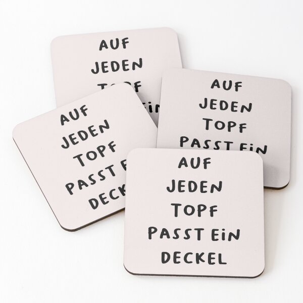 Item preview, "Auf jeden Topf passt ein Deckel." (Every pot has a lid.) | German Phrases | Minimalist Design designed and sold by RM-Journey.