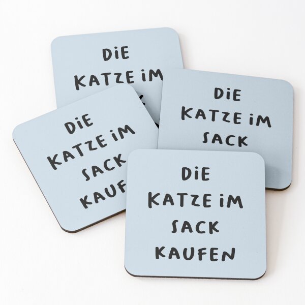 Item preview, "Die Katze im Sack kaufen." (To buy a cat in a sack - meaning to buy something without inspecting it first.) | German Phrases | Minimalist Design designed and sold by RM-Journey.