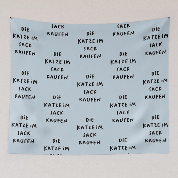 Item preview, "Die Katze im Sack kaufen." (To buy a cat in a sack - meaning to buy something without inspecting it first.) | German Phrases | Minimalist Design designed and sold by RM-Journey.