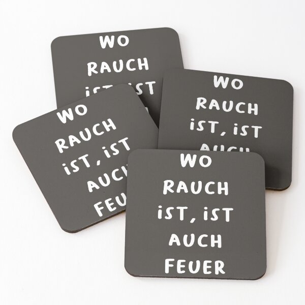 Item preview, "Wo Rauch ist, ist auch Feuer." (Where there's smoke, there's fire.) | German Phrases | Minimalist Design designed and sold by RM-Journey.