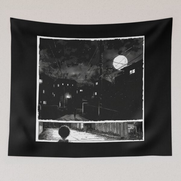 Item preview, Solitude’s Lullaby – melancholic black and white anime manga boy designed and sold by ForsakenFrames.