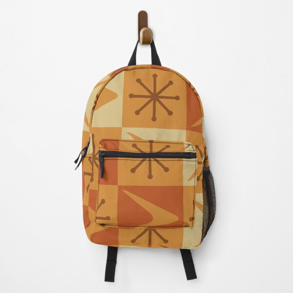 Item preview, Atomic Age Checkered Boomerangs Ochre designed and sold by thepixelgarden.