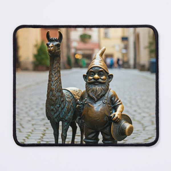 Item preview, Thinking of Wroclaw - Gnome With Llama designed and sold by Purrfecta.