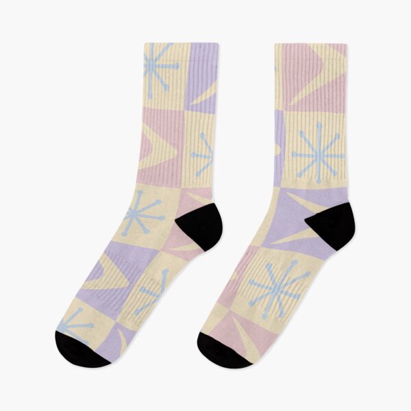 Item preview, Atomic Age Checkered Boomerangs Pastel designed and sold by thepixelgarden.