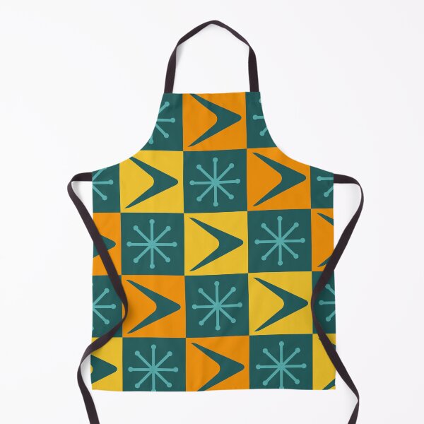 Item preview, Atomic Age Checkered Boomerangs Teal Multicolored designed and sold by thepixelgarden.