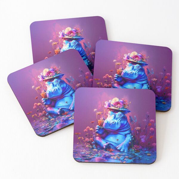 Item preview, Lakeside Lounging - Hippo's Floral Escape designed and sold by ACAFUCA.