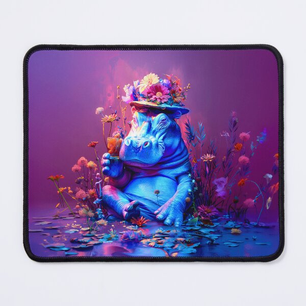 Item preview, Lakeside Lounging - Hippo's Floral Escape designed and sold by ACAFUCA.