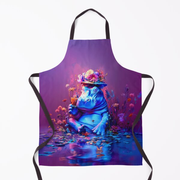 Item preview, Lakeside Lounging - Hippo's Floral Escape designed and sold by ACAFUCA.