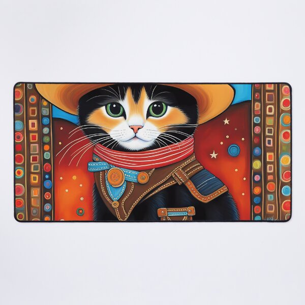 Item preview, Folk Art Kitten as a cowboy designed and sold by Colin Bentham.
