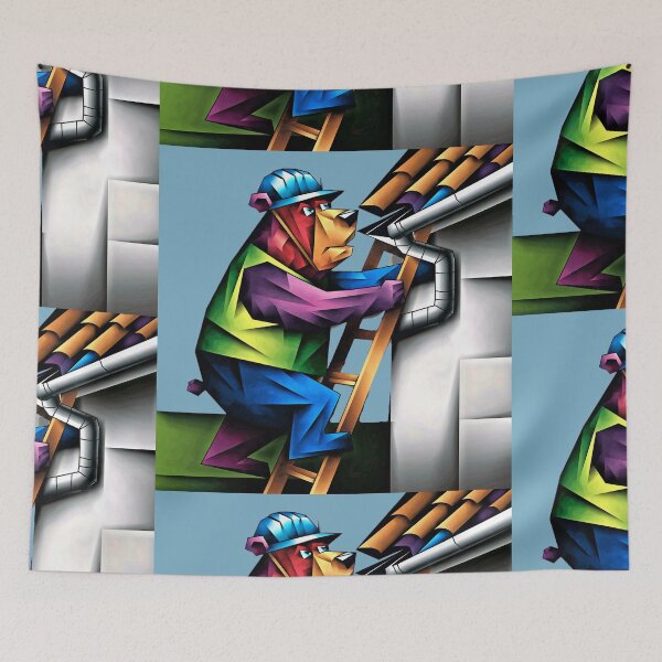 Item preview, Funny Bear on Ladder Cleaning Gutters designed and sold by Nature's Fancy.