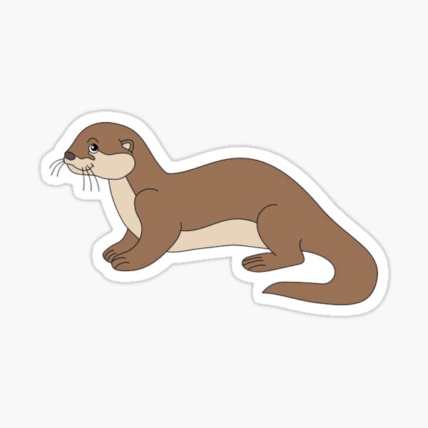 Cute otter in cartoon style Sticker