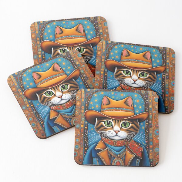 Item preview, Folk Art Kitten as a cowboy designed and sold by Colin Bentham.