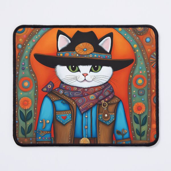 Item preview, Folk Art Kitten as a cowboy designed and sold by Colin Bentham.