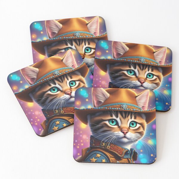 Item preview, Folk Art Kitten as a cowboy designed and sold by Colin Bentham.