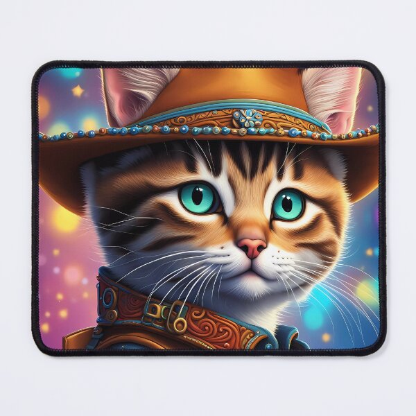 Item preview, Folk Art Kitten as a cowboy designed and sold by Colin Bentham.