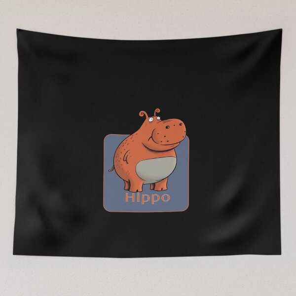 Item preview, Happy cartoon hippo designed and sold by KolbaVison.