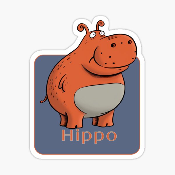 Fröhliches Cartoon-Nilpferd Sticker