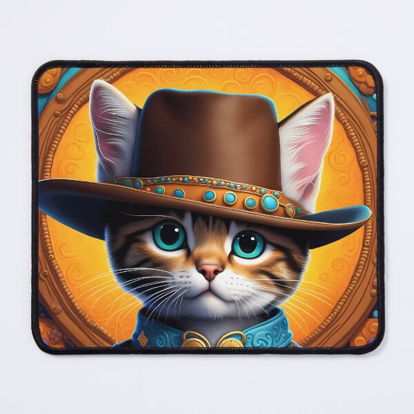 Item preview, Folk Art Kitten as a cowboy designed and sold by Colin Bentham.