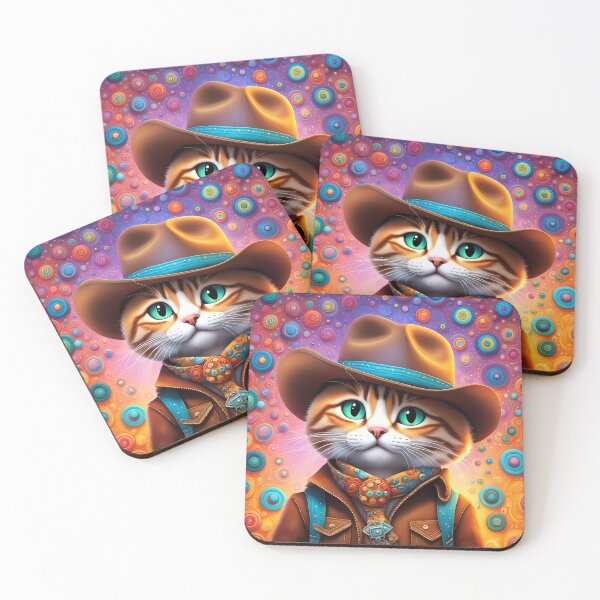 Item preview, Folk Art Kitten as a cowboy designed and sold by Colin Bentham.