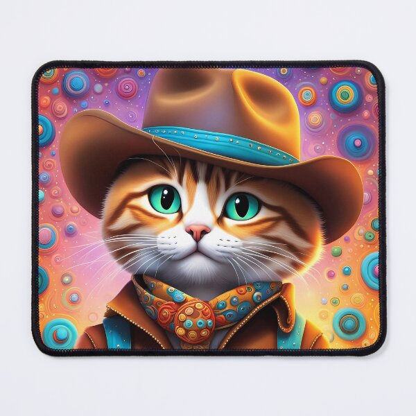 Item preview, Folk Art Kitten as a cowboy designed and sold by Colin Bentham.