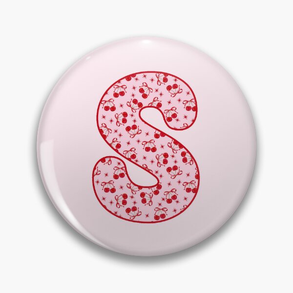 Item preview, S initial (retro cherry) designed and sold by Monogramsy.