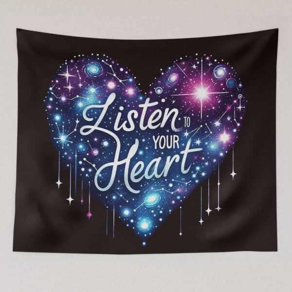 Item preview, Cosmic Heart Art Print - Listen to Your Heart, Mystical Starry Night Design designed and sold by GardenReign.