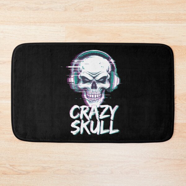 Item preview, Crazy Skull Glitch, Angry Skull With Headphones designed and sold by SirenJoy.