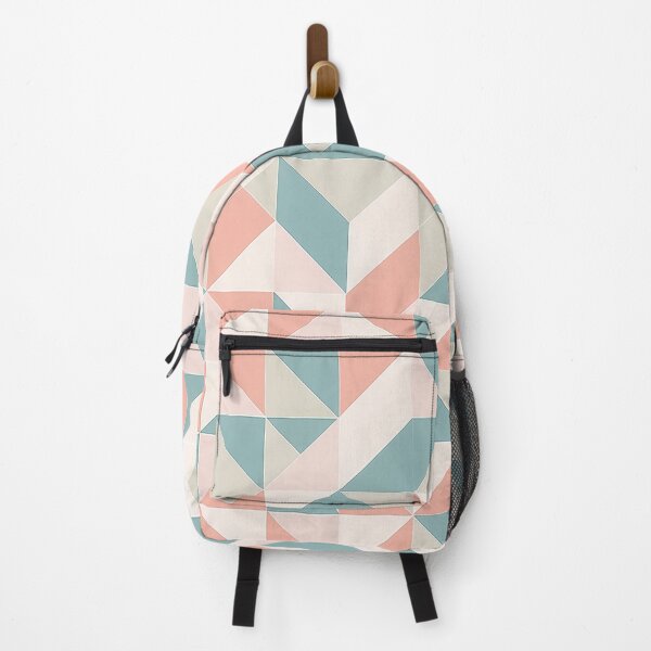 Item preview, A repeating geometric pattern design composed of triangles in various shades of pink, teal, and gray. designed and sold by HEMRO.