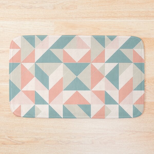 Item preview, A repeating geometric pattern design composed of triangles in various shades of pink, teal, and gray. designed and sold by HEMRO.