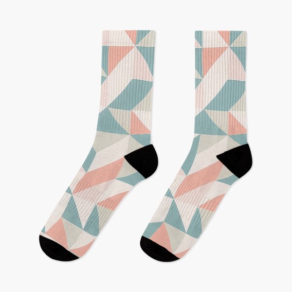 Item preview, A repeating geometric pattern design composed of triangles in various shades of pink, teal, and gray. designed and sold by HEMRO.