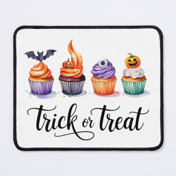 Item preview, Trick or Treat Halloween Cupcake Watercolor Illustration designed and sold by GemBob Creations.