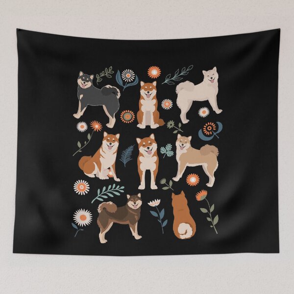 Item preview, Shiba Inu Dog Flowers designed and sold by Clara Hollins.