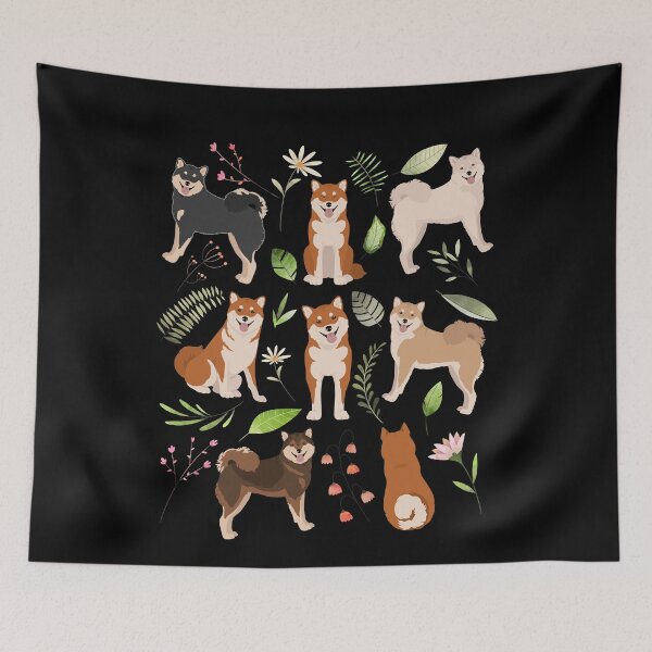 Item preview, Shiba Inu Dog Flowers designed and sold by Clara Hollins.