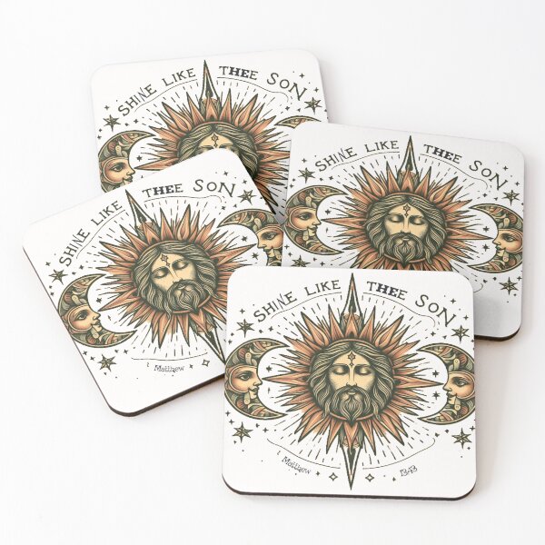 Item preview, Vintage Celestial 'Shine Like the Son' Jesus Sun & Moon Design | Boho Art designed and sold by GardenReign.