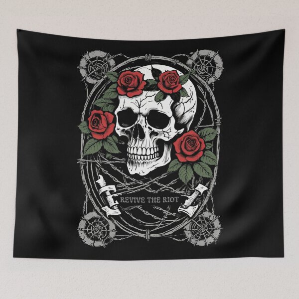 Item preview, Grunge Skull & Roses: Revive the Riot  by CallisC Arts ⭐⭐⭐⭐⭐ designed and sold by CallisC-Arts.