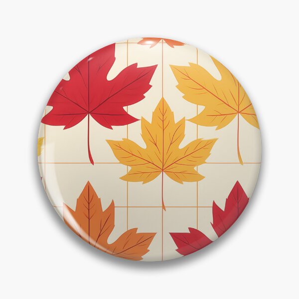 Item preview, A checkerboard pattern design with maple leaves in rich autumnal colors like red, orange, yellow. designed and sold by HEMRO.