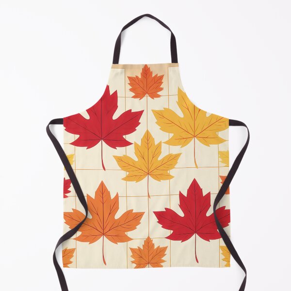 Item preview, A checkerboard pattern design with maple leaves in rich autumnal colors like red, orange, yellow. designed and sold by HEMRO.