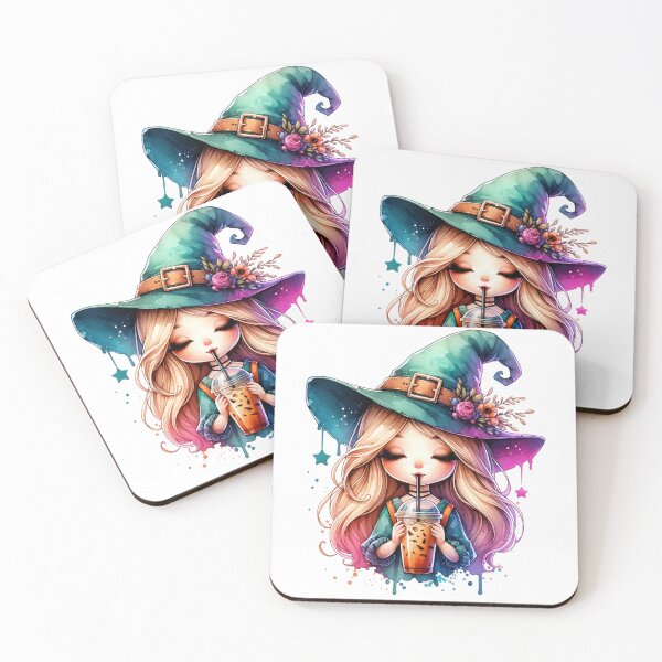 Item preview, Cute Witch drinking Coffee designed and sold by J Michelle Designs.